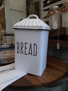 Upright enamel bread box