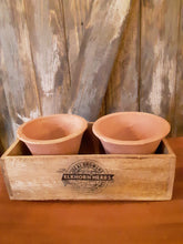 Load image into Gallery viewer, Wood tray with clay pots