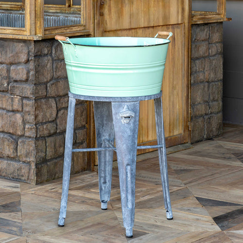 Vintage Enamel Wash Tub Cooler with Bottle Opener