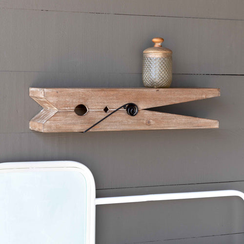 Wooden Clothespin Shelf