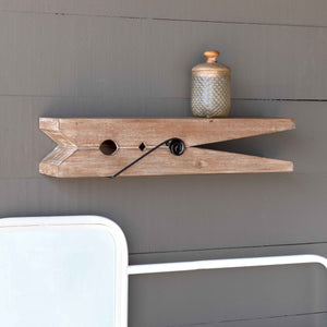 Wooden Clothespin Shelf