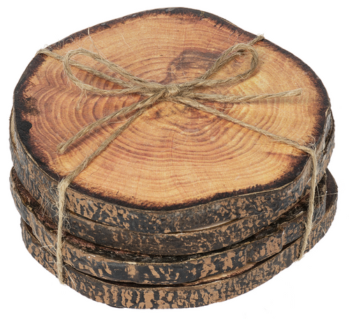 Faux Wood Slice Coaster (4 pc. set)