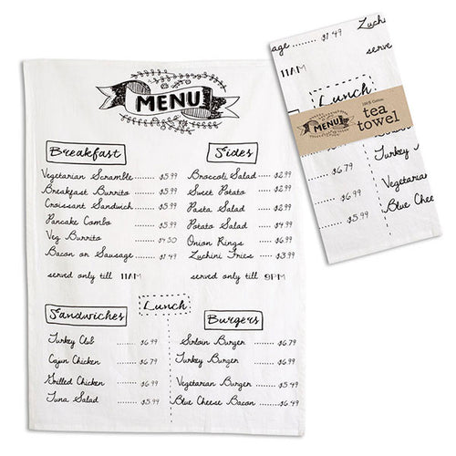 Menu Tea Towel