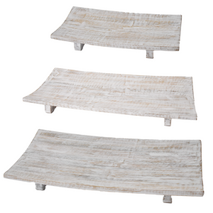 Whitewash Curved Tray