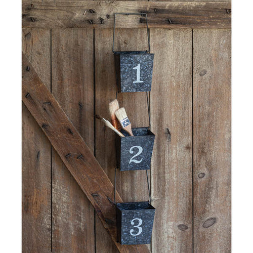 Set of Three Numbered Wall Pockets