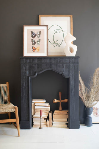 black wood mantle
