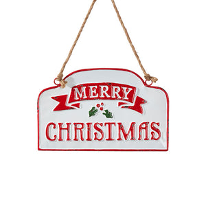 10.5" MERRY CHRISTMAS SIGN ORNAMENT