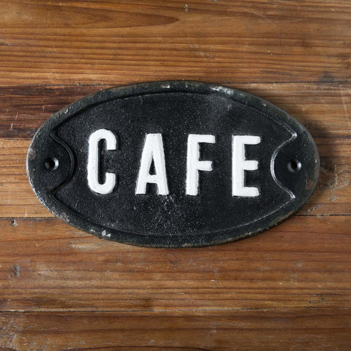 Cast Iron Café Plaque
