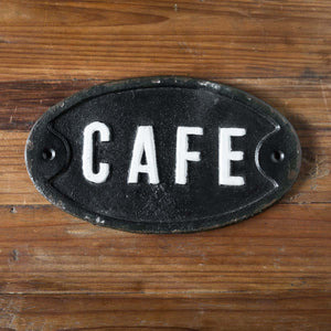 Cast Iron Café Plaque