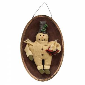 Top Hat Snowman with Tree on Plate