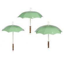 Load image into Gallery viewer, Mint &amp; White Enamel Hanging Umbrella (3 pc. set)