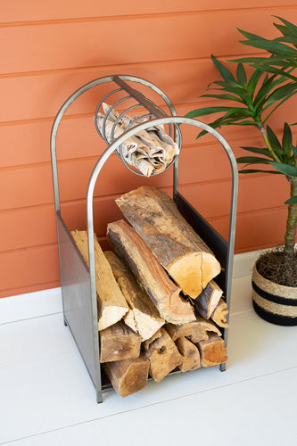 metal firewood stand