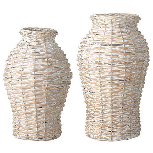 WHITEWASH WOVEN VASES