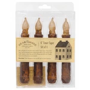 4/Pkg, Burnt Mustard Timer Tapers