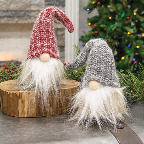 Plush Santa Gnome Head, Red or Gray Hat