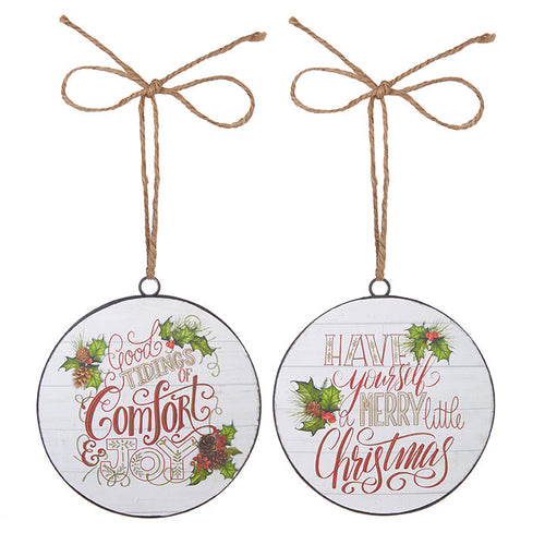HOLIDAY SENTIMENT DISC ORNAMENT