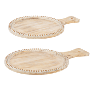Round Beaded Edge Tray with Handle