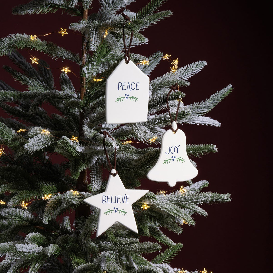 Ornament Set - Peace Believe Joy