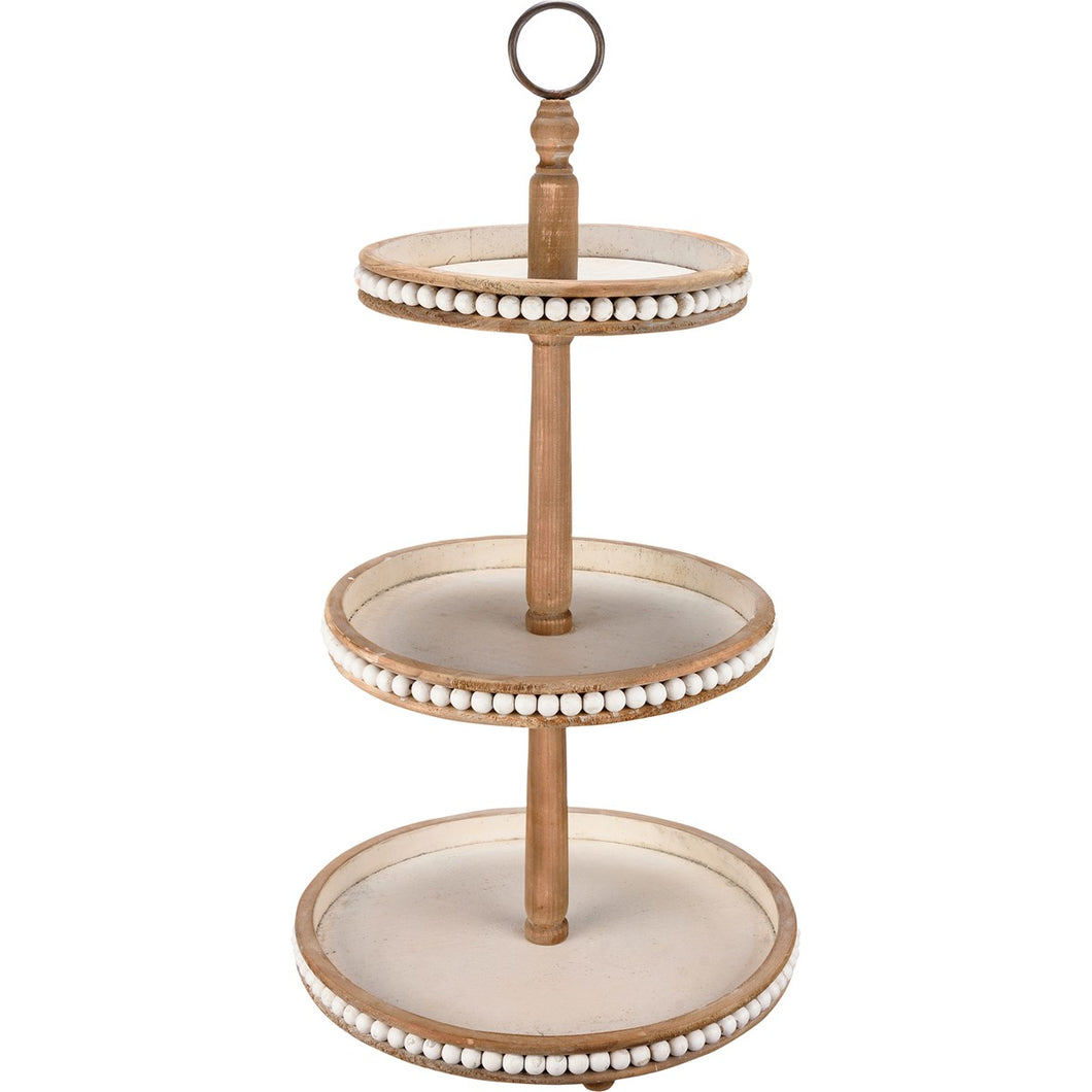 Tray - 3 Tiered White Round