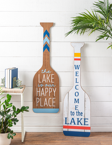 Lake Greeting Paddle Wall Decor