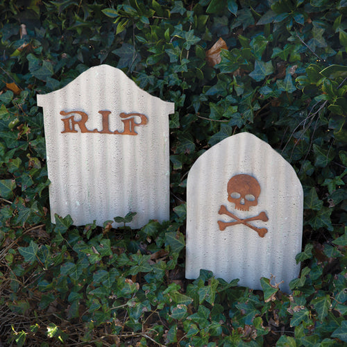 Set of Two Tombstone Garden Stakes