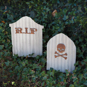 Set of Two Tombstone Garden Stakes