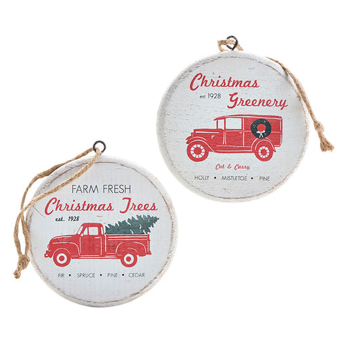 HOLIDAY DELIVERY TRUCK DISC ORNAMENT