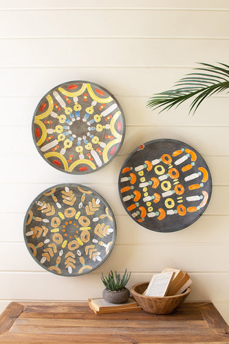 hand-painted ceramic platter wall art