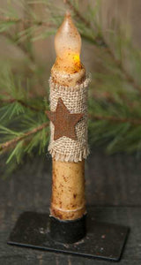 Burlap Star Taper in Burnt Ivory - 6"