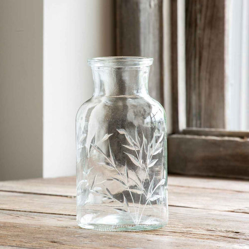 Etched Glass Mini Vase