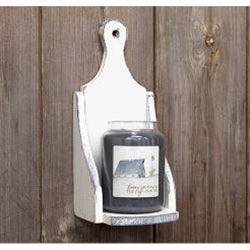 Wood Jar Candle Sconce, Farmhouse White
