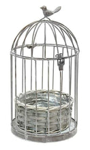 Load image into Gallery viewer, Graywash Metal Birdcage With Basket Planter