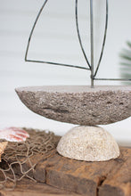 Load image into Gallery viewer, river rock and wire sailboat