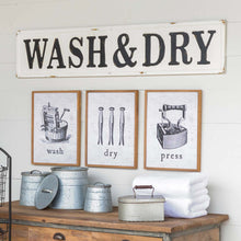 Load image into Gallery viewer, Embossed Metal Wash &amp; Dry Sign