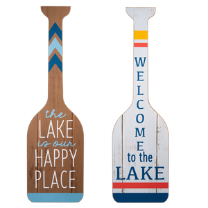 Lake Greeting Paddle Wall Decor